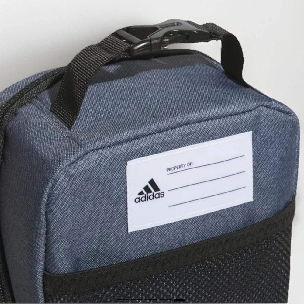 Adidas Santiago 3 Lunch Bag, Insulated, Clip Lock Handle, Twill Onix Grey/Black